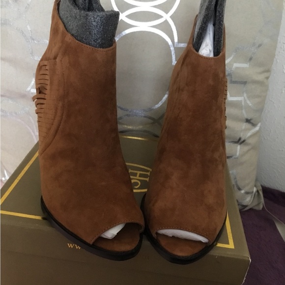 NWT Ash-Lynx Pep Toe Platform Wedge Leather “Cookie “ Low Ankle Boots 10M - Picture 2 of 14